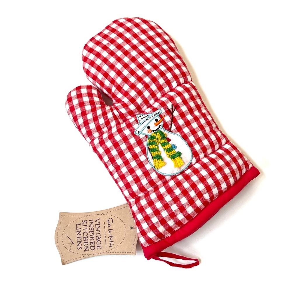 Sur La Table vintage inspired holiday oven mitt NWT
